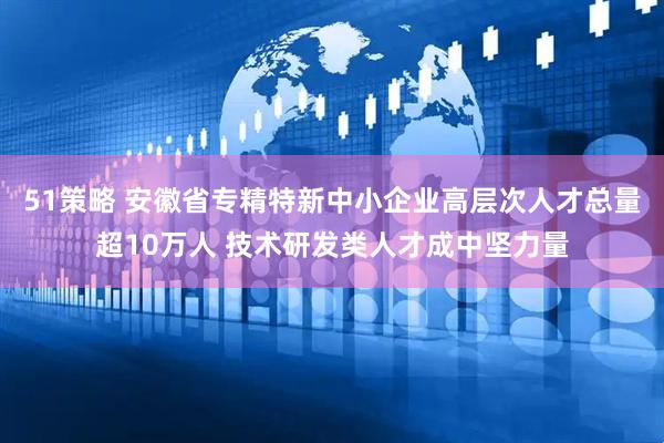 51策略 安徽省专精特新中小企业高层次人才总量超10万人 技术研发类人才成中坚力量