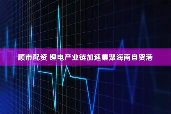 顺市配资 锂电产业链加速集聚海南自贸港