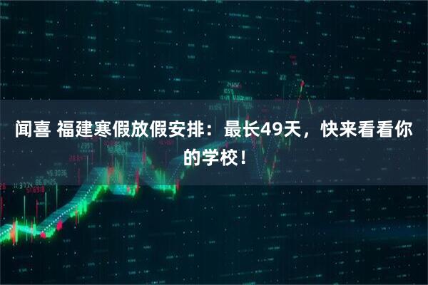 闻喜 福建寒假放假安排：最长49天，快来看看你的学校！
